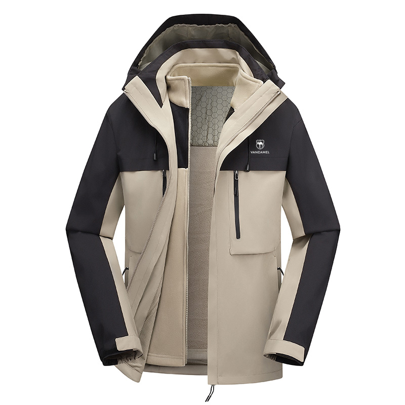 

Ветровка мужская Windproof And Waterproof VanCamel, хаки-two-piece set (liner included)