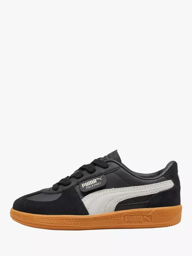 Детские кроссовки Palermo из смешанной кожи, черно-серые PUMA — фото 4