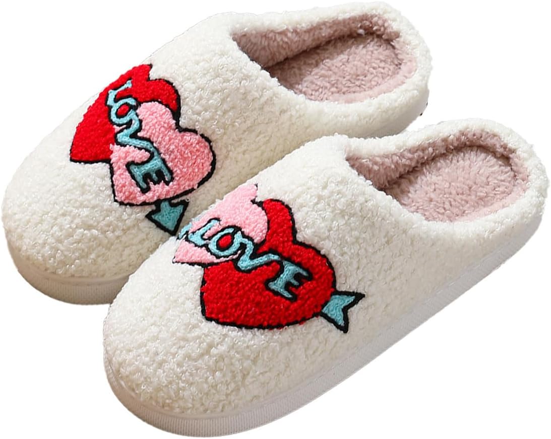 

Домашние тапочки для женщин и мужчин, ретро, мягкие, плюшевые, легкие, тапочки Jaguar, удобные для дома и улицы, с подошвой, предотвращающей скольжение Oukisam, Double Heart