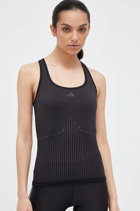 Топ для тренировок бесшовный Adidas Performance, черный — фото 4