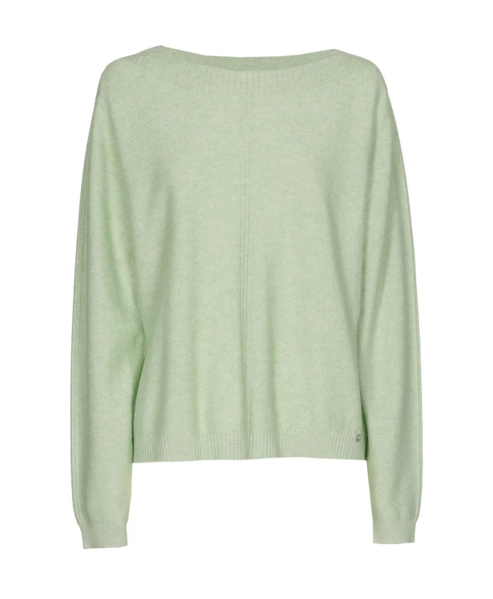 

Роскошный шерстяной кашемировый свитер с вырезом-лодочкой Marie Mãro, зеленый
