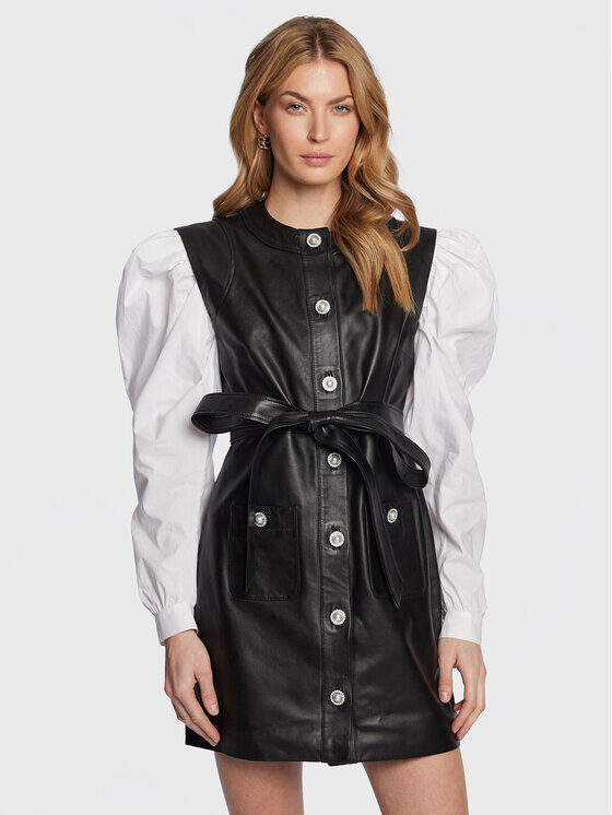 

Кожаное платье обычного кроя Custommade, черный