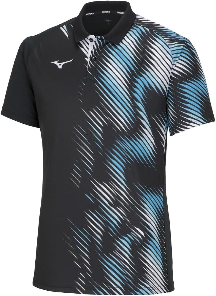 

Игровая теннисная футболка Mizuno, с коротким рукавом, влагоотводящая, быстросохнущая, 62JAA006, черный