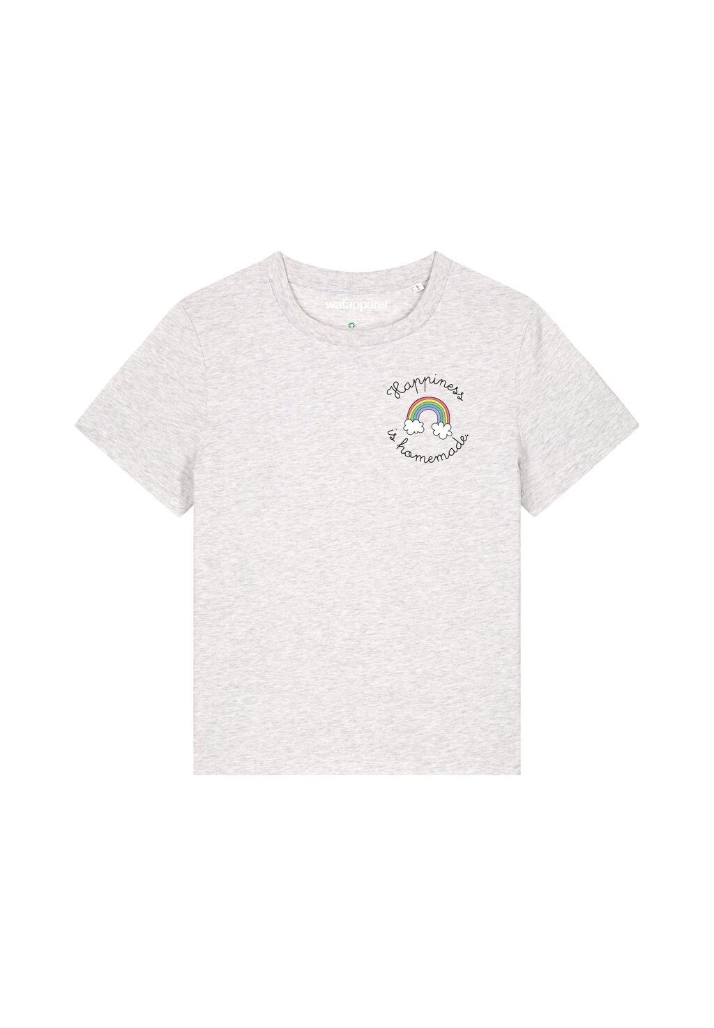 

Футболка с принтом HAPPINESS IS HOMEMADE watapparel, цвет Mottled Light Grey