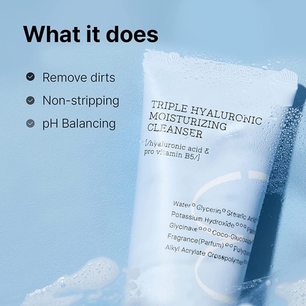 Крем для лица Cosrx — Hydrium Triple Hyaluronic Увлажняющее очищающее средство ,07 жидких унций, 150 мл — фото 3