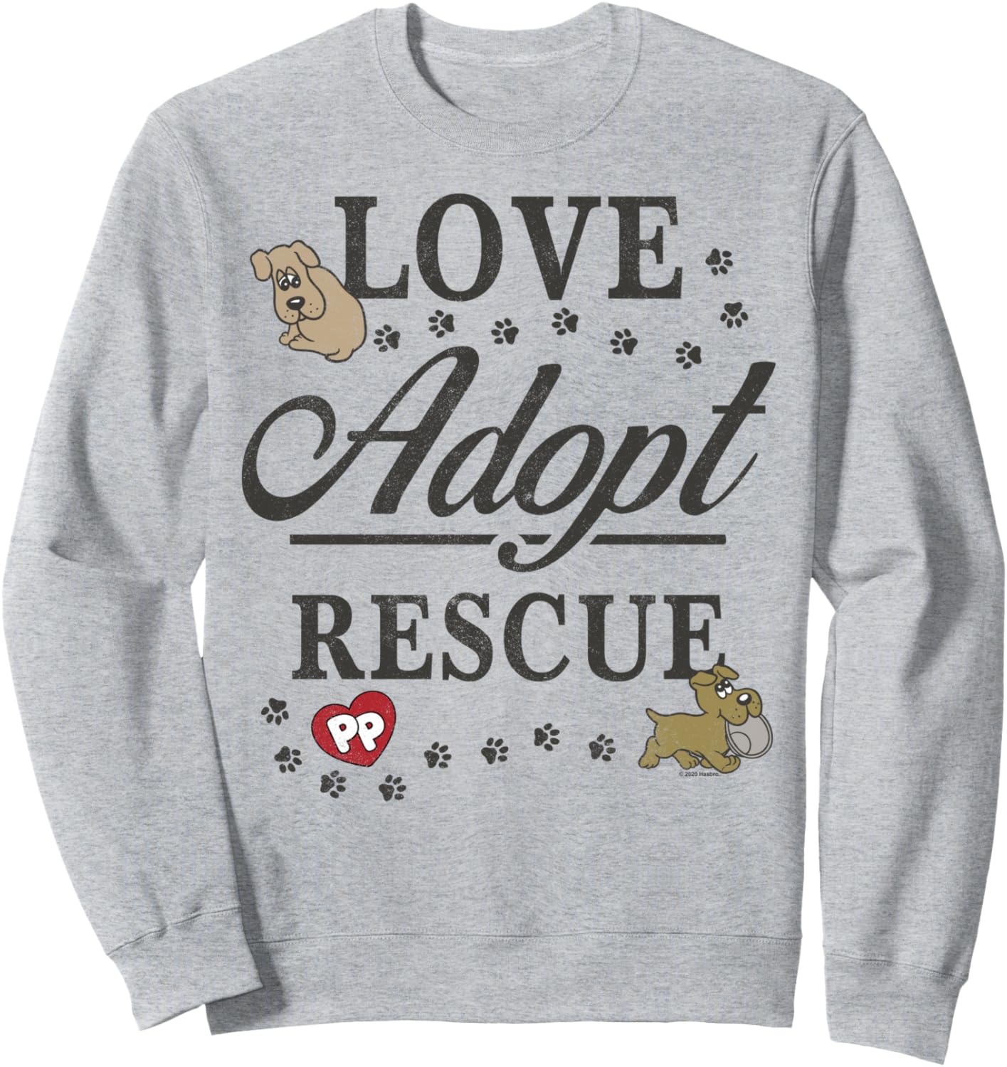 

Толстовка с логотипом Pound Puppies Love Adopt Rescue Puppy Paws, серая, Серый, Толстовка с логотипом Pound Puppies Love Adopt Rescue Puppy Paws, серая