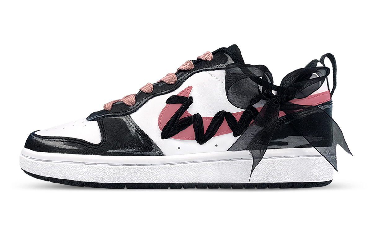 

Кроссовки Nike Court Borough Skateboarding Shoes Women's Low-top Core Black / Cloud White / Team Shock Pink 2, черный
