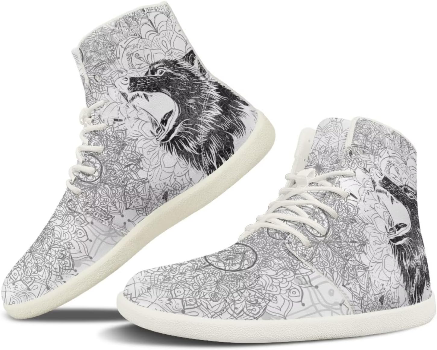 Мужские кроссовки Wolf, слипоны, деловые кроссовки, высокие кроссовки для ходьбы, гимнастики, тенниса и спорта Ecaestolph, белый — фото 2