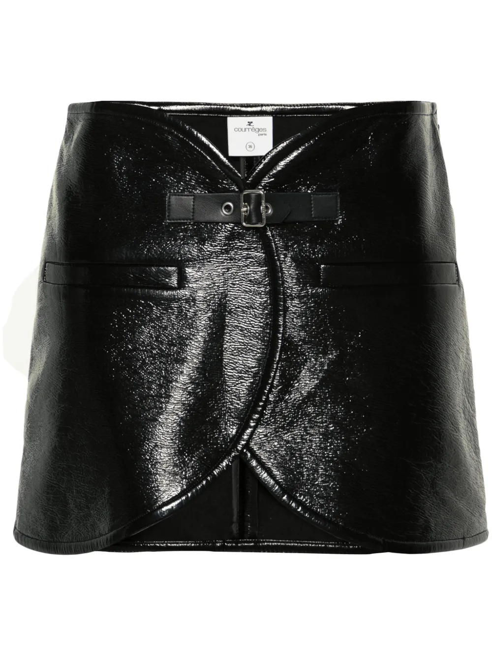 

Виниловая юбка мини Ellipse Courrèges, черный