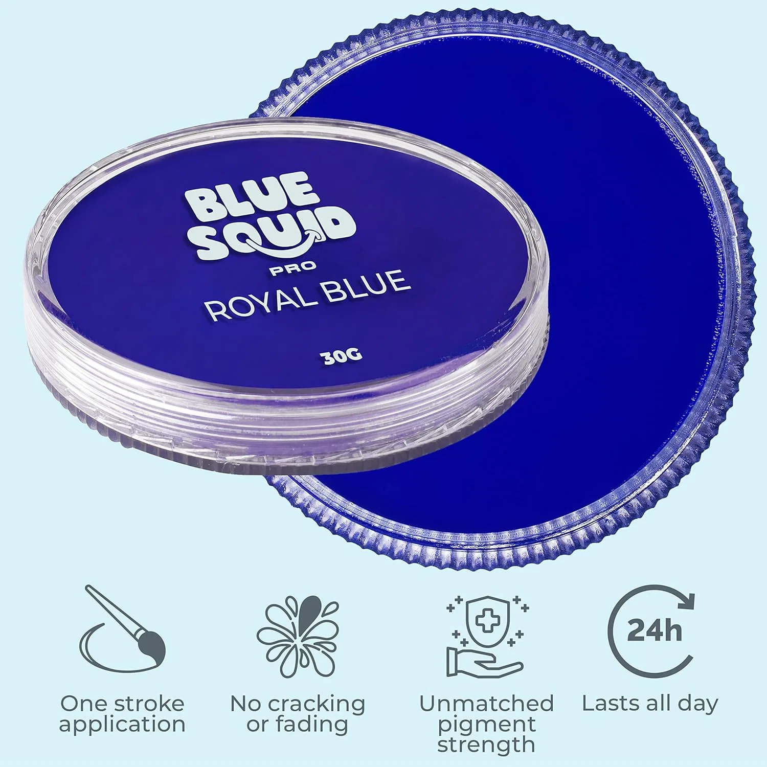 Краска для лица и тела Blue Squid Royal Blue, 30 г, классический королевский синий — фото 3