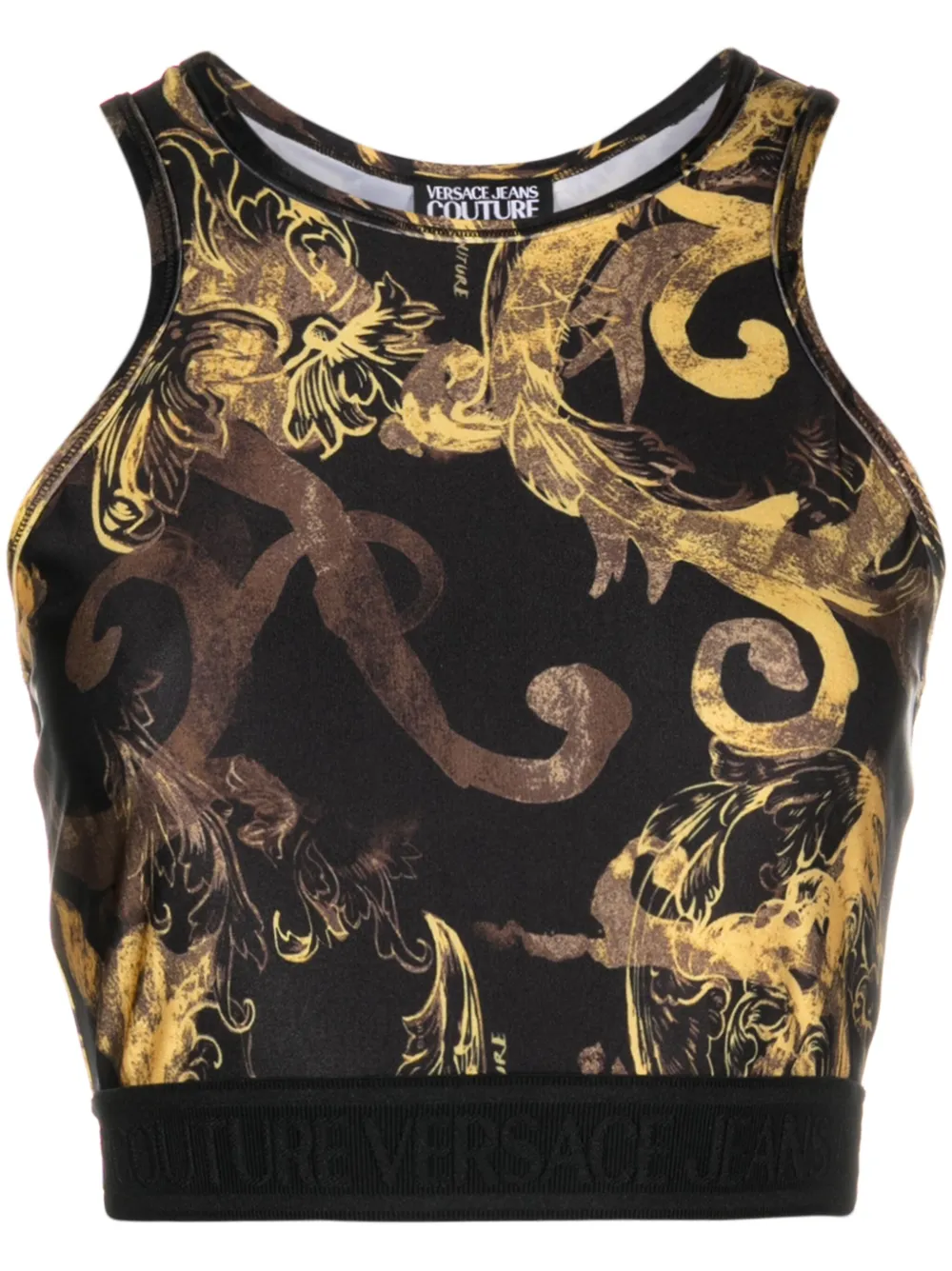 

Топ без рукавов с принтом Versace Jeans Couture, черный