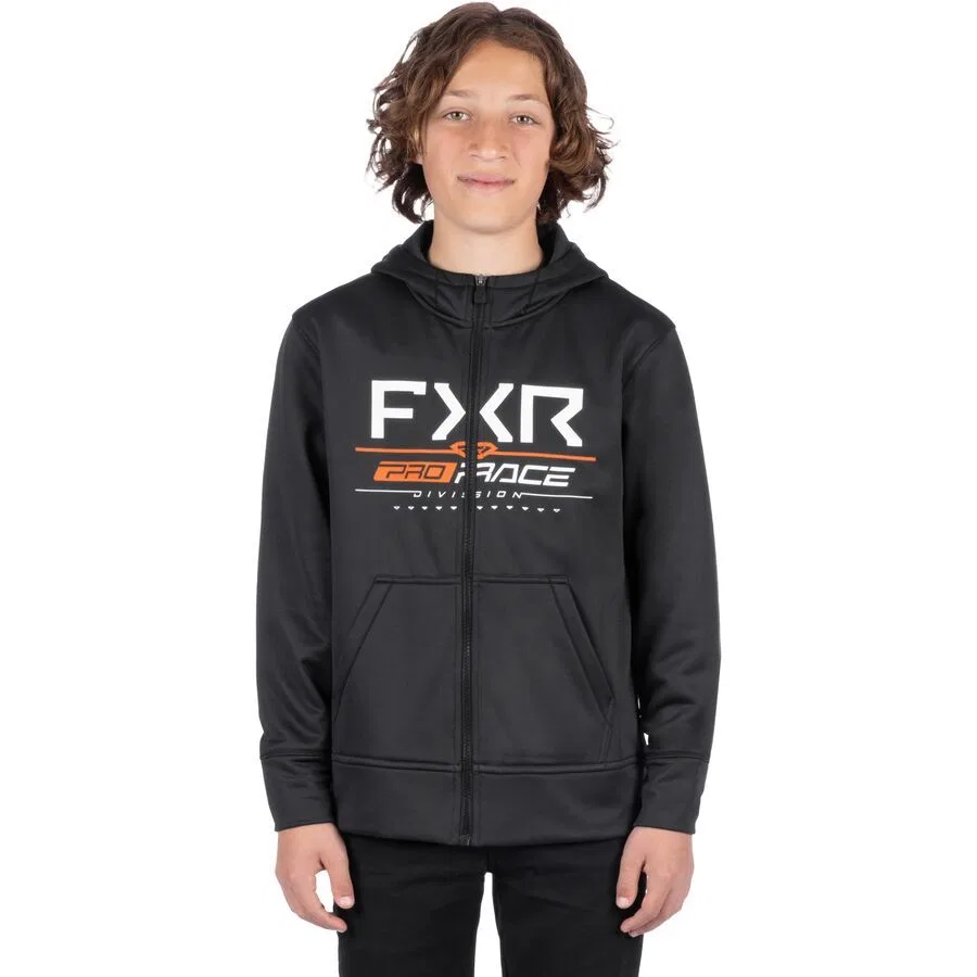 Толстовка на молнии для молодежного забега Fxr, Black/Orange