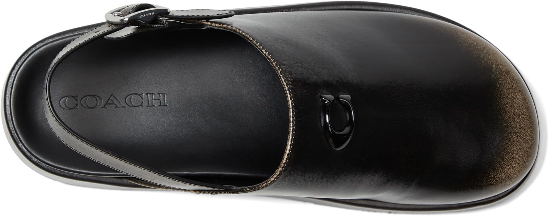 Сабо COACH Sculpted C Platform Clog In Loved Leather, черный — фото 2