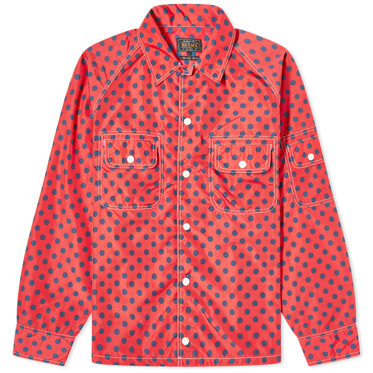 

Рубашка Beams Plus Polka Dot Sports Shirt, красный
