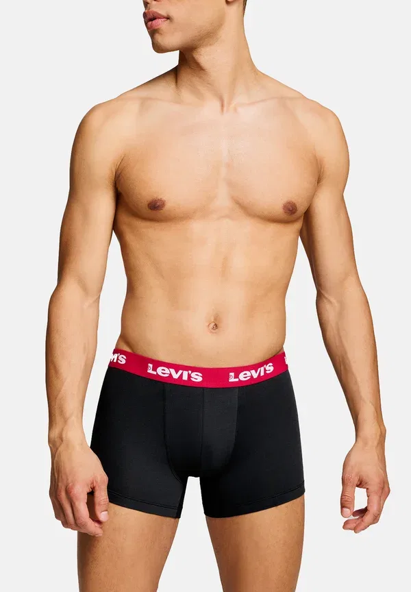 Трусы мужские Levis herren boxershorts repeat logo boxer unterwäsche pants 4 er pack trunks Levi'S, черно-красные