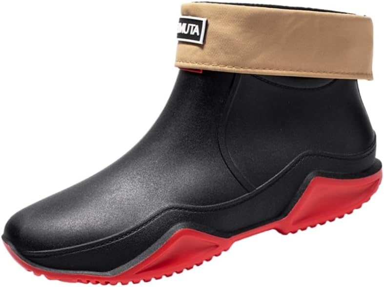 

Мужские дождевые туфли - противоскользящие подошвы, модный дизайн Fusecottc, красный