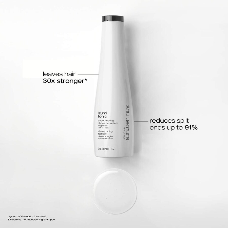 Укрепляющий и загущающий шампунь на основе рисовой воды Izumi Tonic shu uemura, 10 oz /300 mL — фото 3