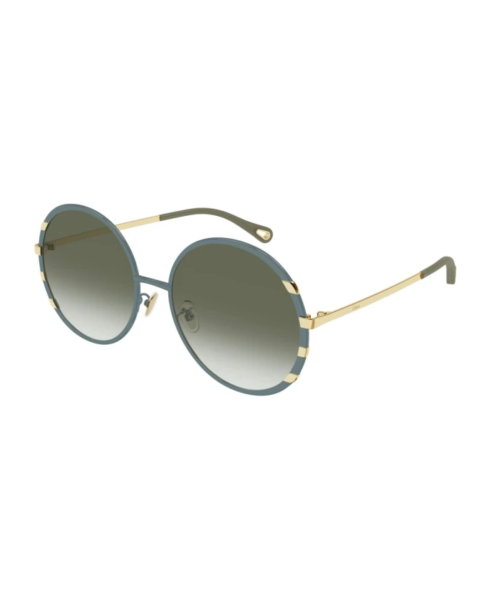 

Массивные круглые солнцезащитные очки в металлическом корпусе Chloé, зеленый