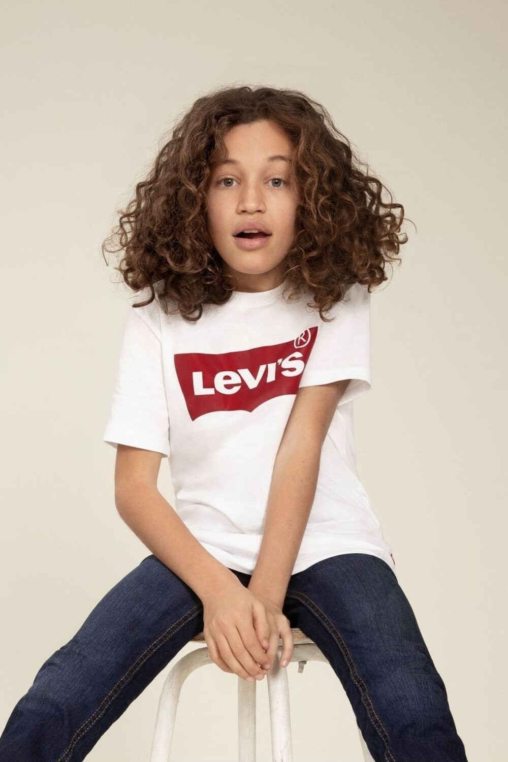 

Детская футболка с рукавами летучая мышь Levi's, белый