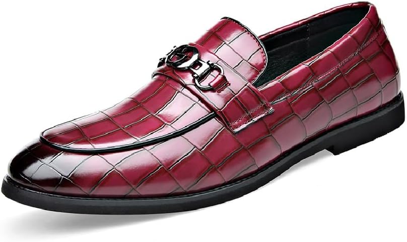 

Мужские кожаные туфли повседневные комфортные лоферы модные классические деловые туфли с противоскользящей подошвой дышащие обувь Asifn, красный