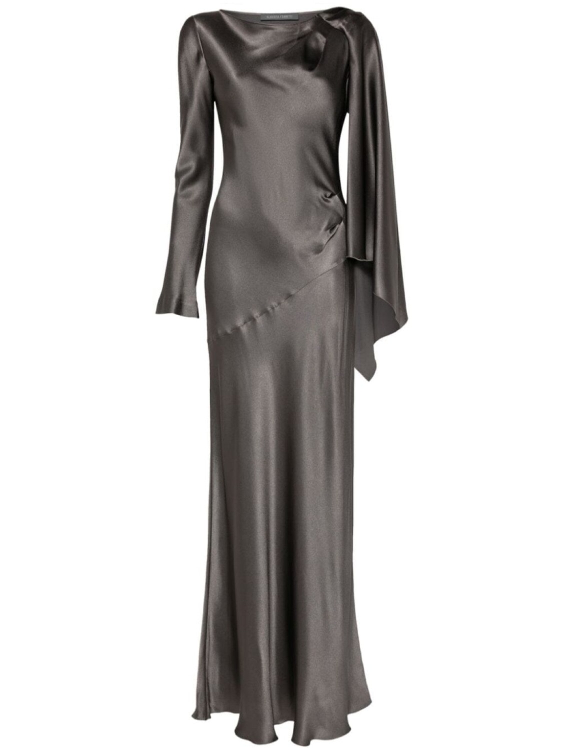 

Alberta Ferretti атласное платье асимметричного кроя, серый