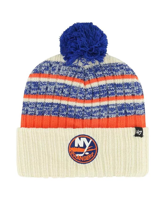 

Мужская кремовая вязаная шапка New York Islanders Tavern с манжетами и помпоном '47 Brand
