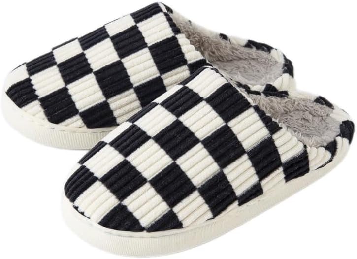 

Милые и легкие тапочки из ЭВА-пены с мягкой подкладкой и забавным мультяшным клетчатым дизайном для мужчин и женщин Uivxxud, черный