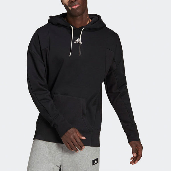 Толстовка Men's adidas Logo Printing Hooded Long Sleeves Black, черный — фото 2