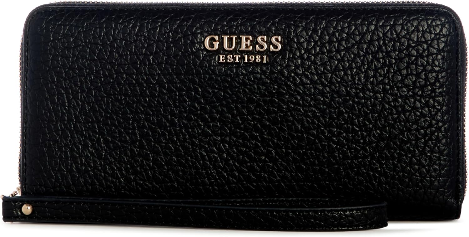 

GUESS Women's Marsha большой кошелек на молнии, Black