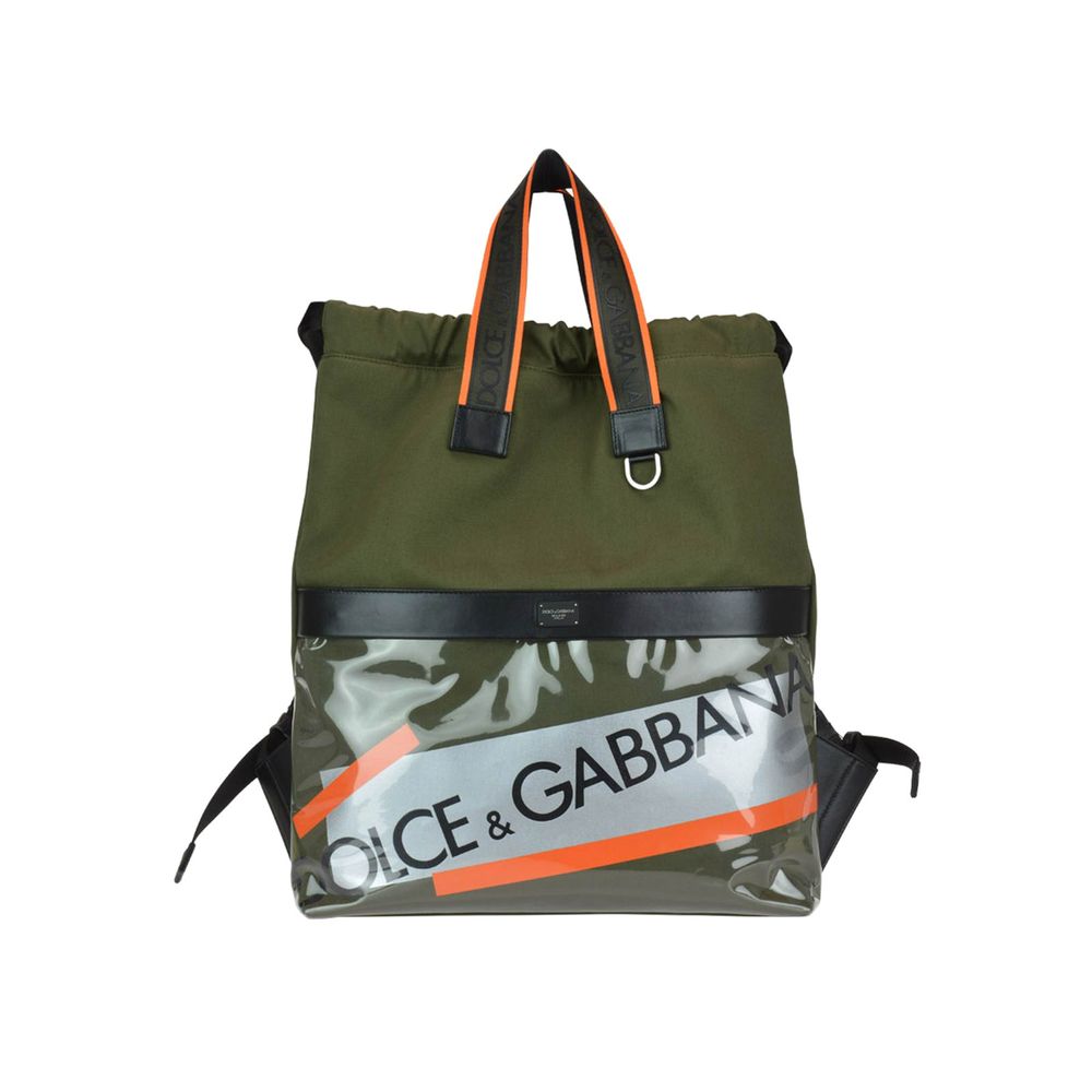 

Элегантный гибридный рюкзак из холста и кожи Dolce & Gabbana, цвет Army