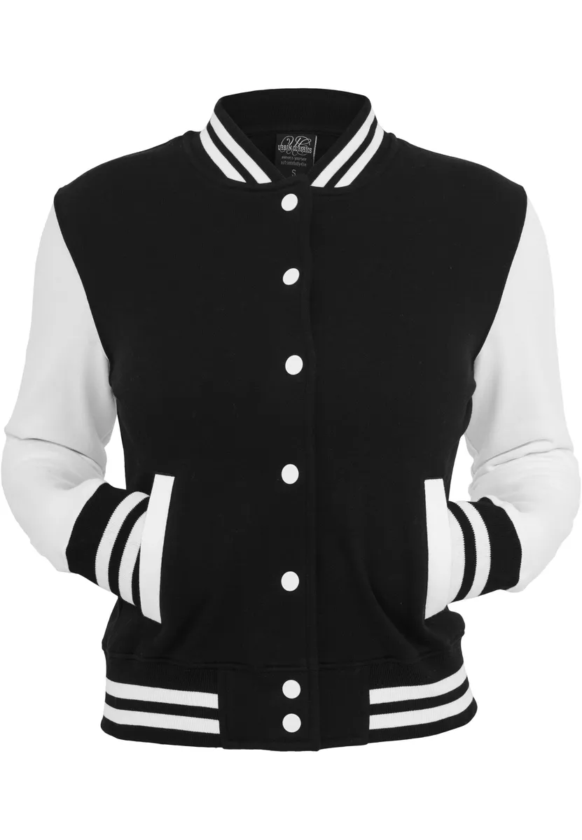 

Куртка всепогодная URBAN CLASSICS " Urban Classics Women's Ladies 2-tone College Sweatjacket" (1 шт.), без капюшона, белый