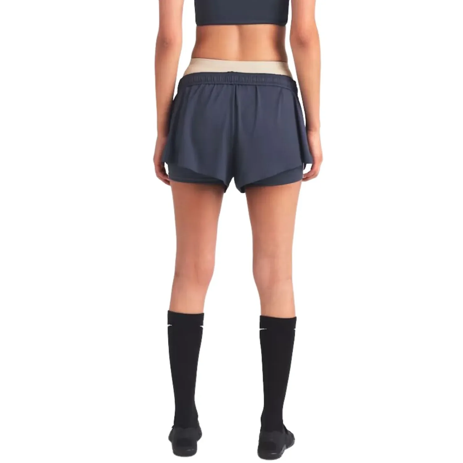 Шорты (WMNS) Nike x SKIMS Airy Mini Shorts 'Deep Royal', темно-синий — фото 4