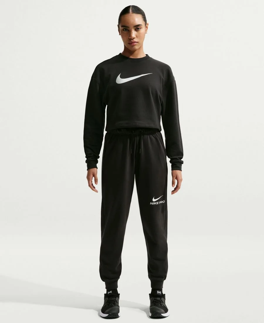 Женские брюки Pro Dri-FIT из французской махровой ткани Nike, черный