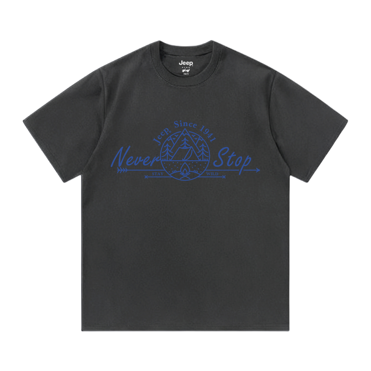 

Футболка для школьников с круглым вырезом Moderate Jeep, темно-серый