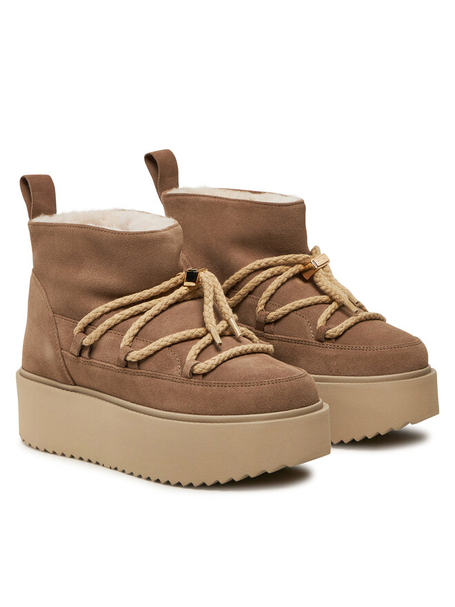 Зимние ботинки женские Inuikii Botas de nieve на платформе, бежевый — фото 2