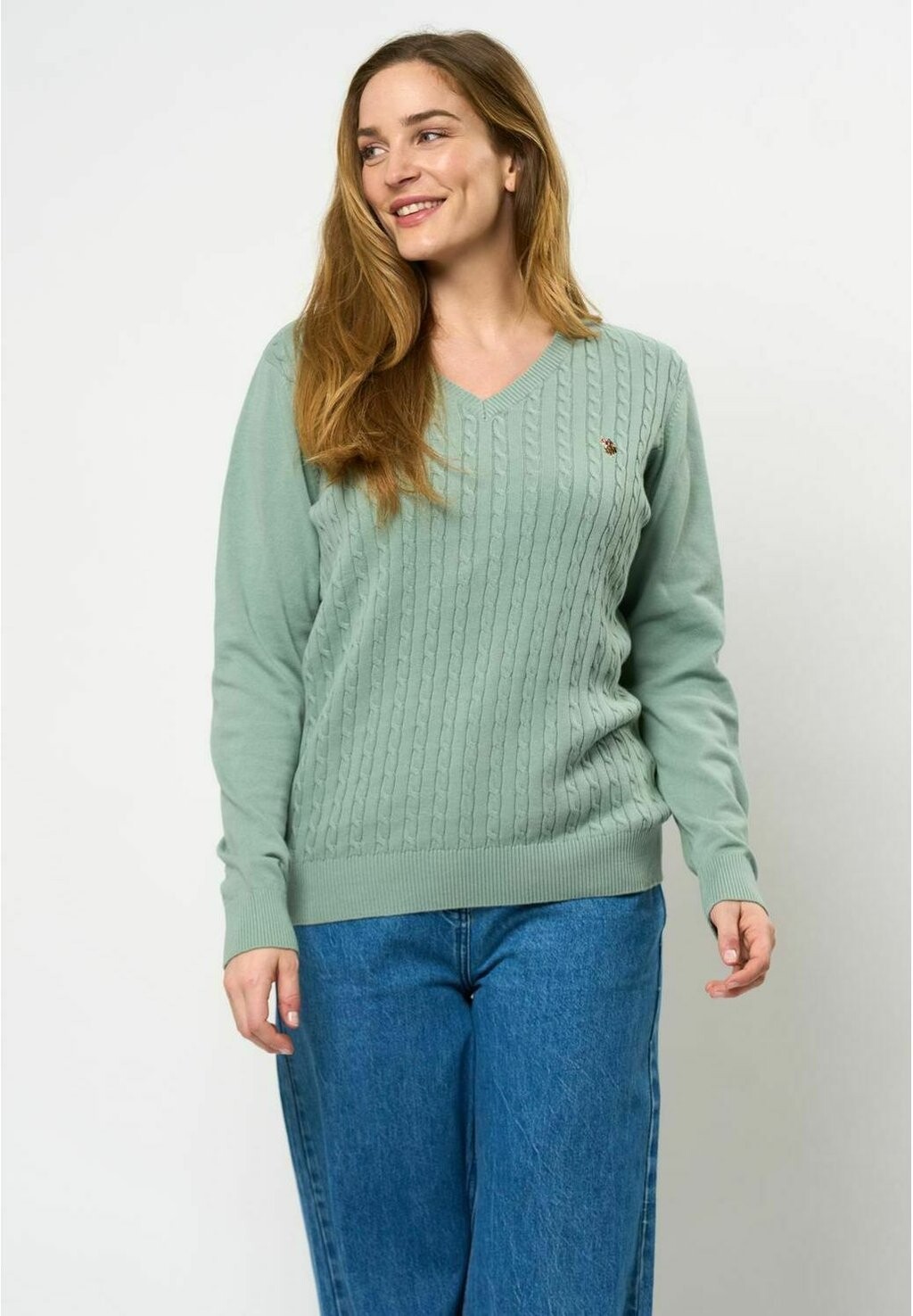 

Свитер V-NECK BELL U.S. Polo Assn., зеленый