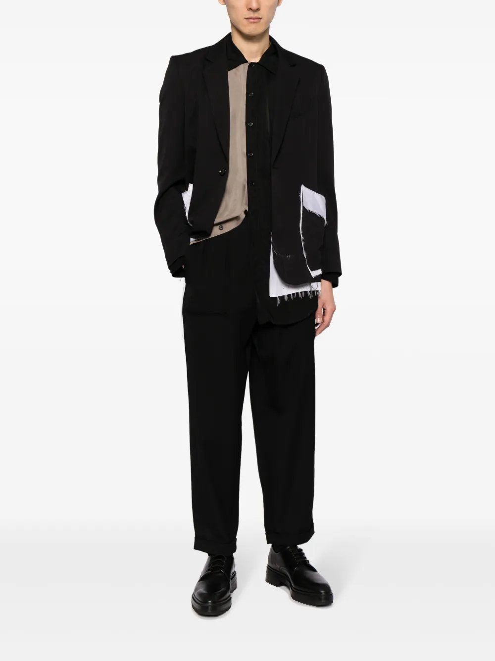 Шерстяные брюки прямого кроя Yohji Yamamoto, черный — фото 2