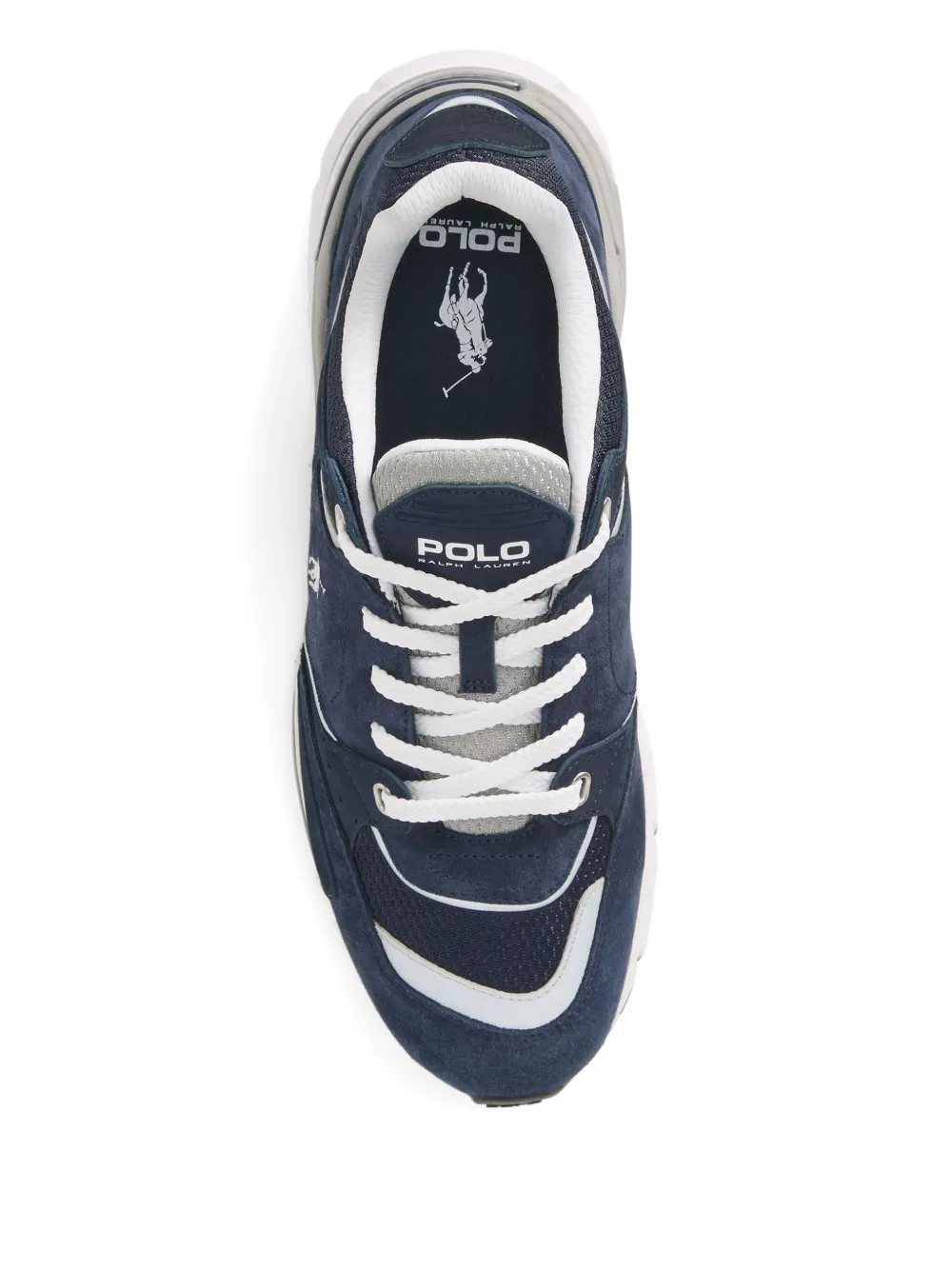 Кроссовки из сетчатого материала с замшевыми вставками POLO RALPH LAUREN, синий — фото 4