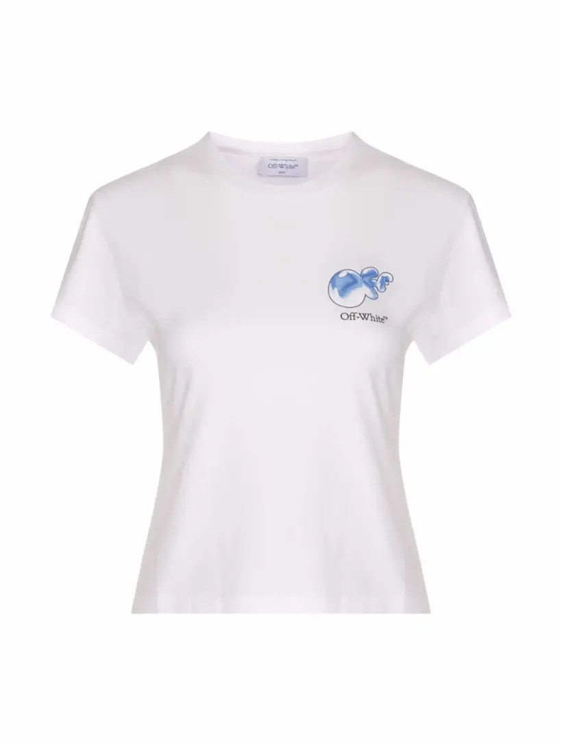 

Хлопковая футболка с логотипом Off-White, белый