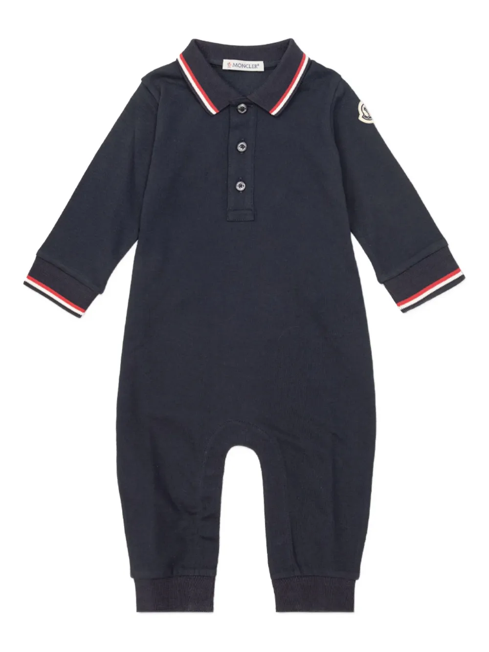 

Комбинезон с нашивкой-логотипом Moncler Enfant, синий