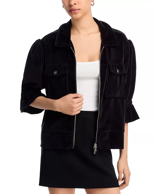 

Велюровая куртка с изображением остролиста Cinq À Sept, черный