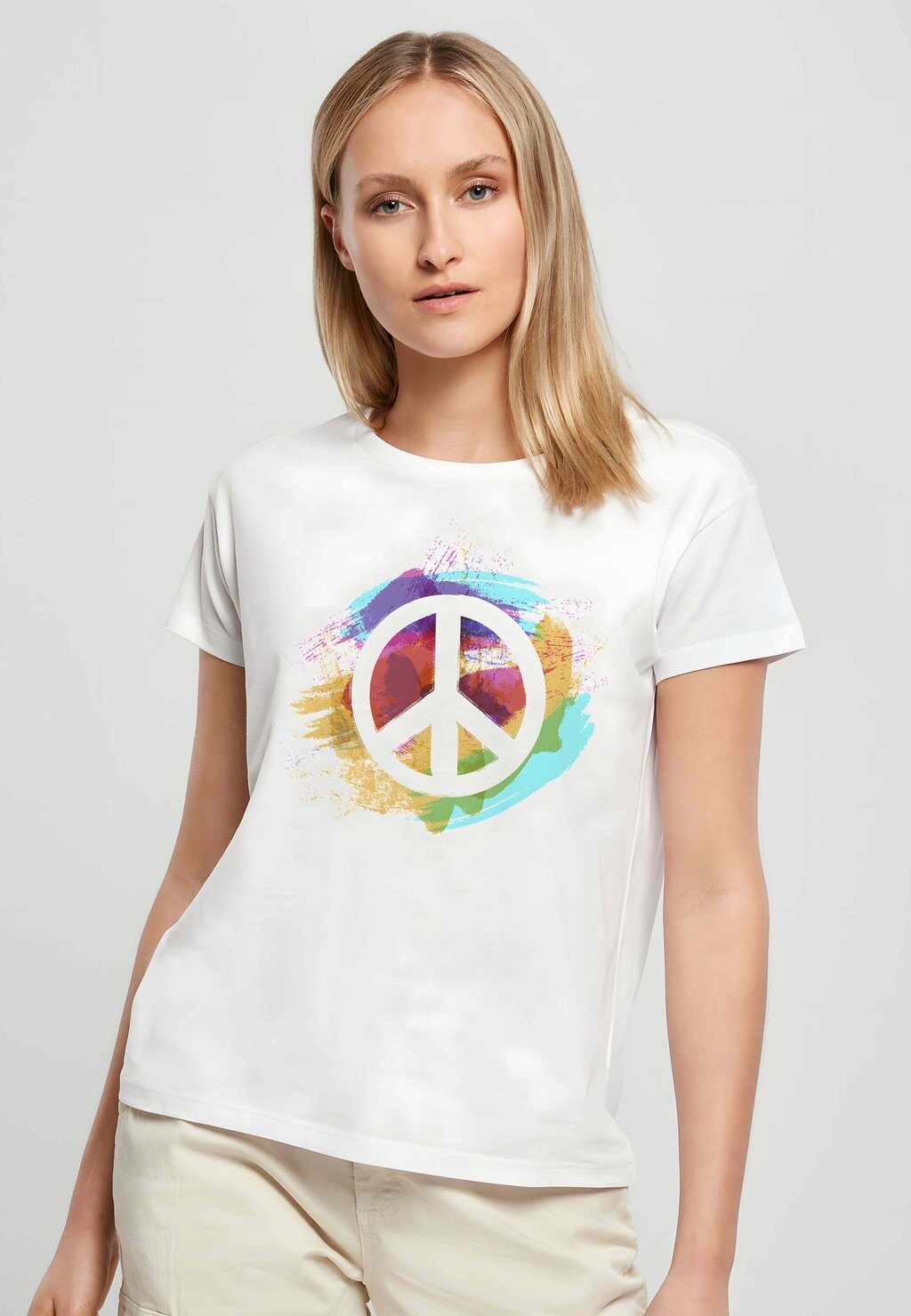 

Футболка с принтом COLORFUL PEACE Novux, цвет white