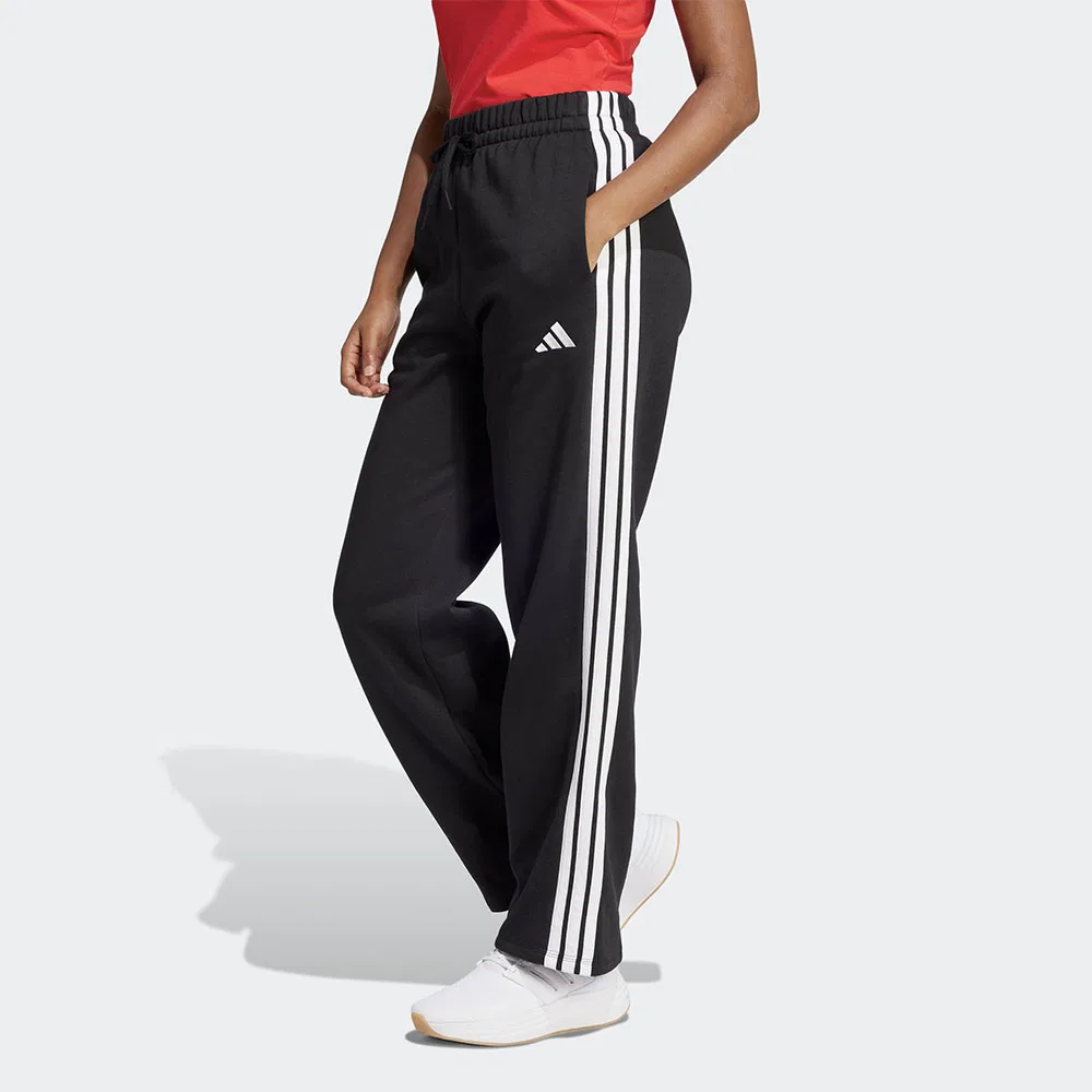 Женские брюки Adidas Essentials 3S Open Hem French Terry чёрного цвета