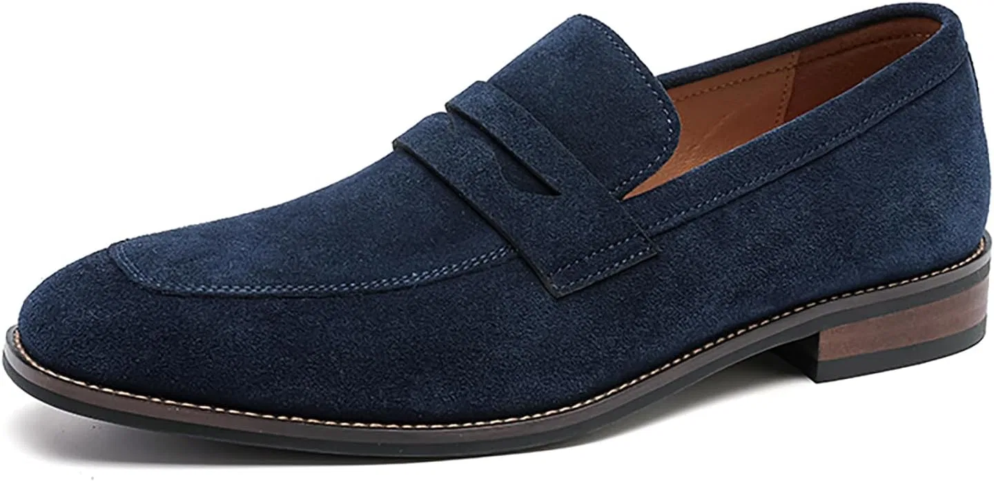 Лоферы мужские из замши, повседневные, Navy Blue