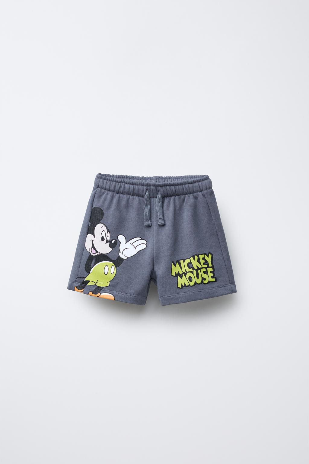 

Микки маус плюшевые шорты- бермуды disney ZARA, антрацитовый серый