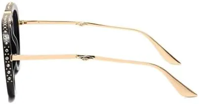 

Женские солнцезащитные очки со складной оправой, украшенные стразами, модные очки для женщин и мужчин, с защитой от УФ-излучения UV400 MTZJH, Black-3grey