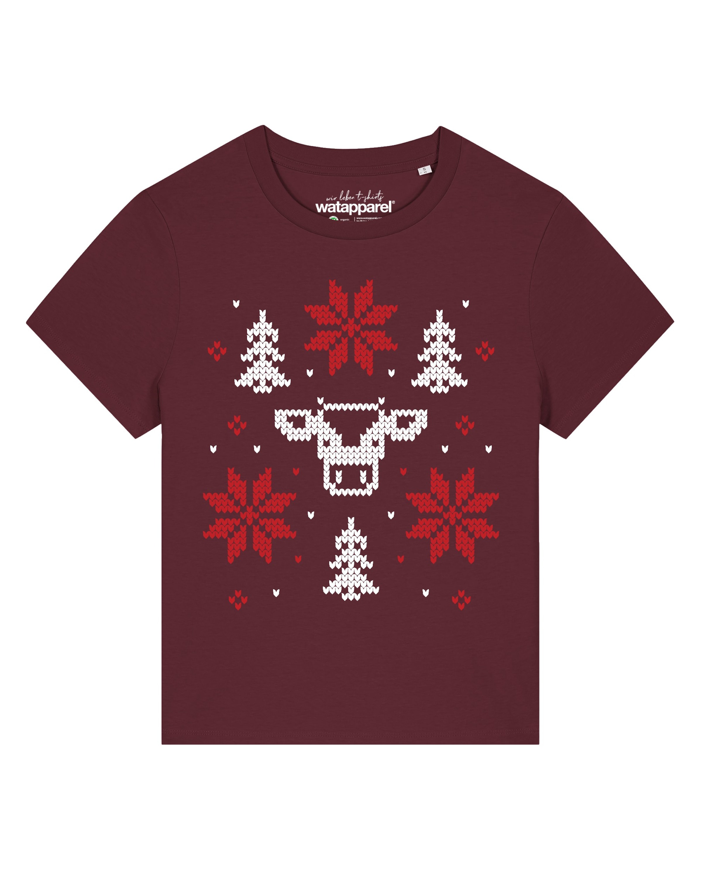 

Watapparel Футболка 'Christmas with love' в цвете бордо