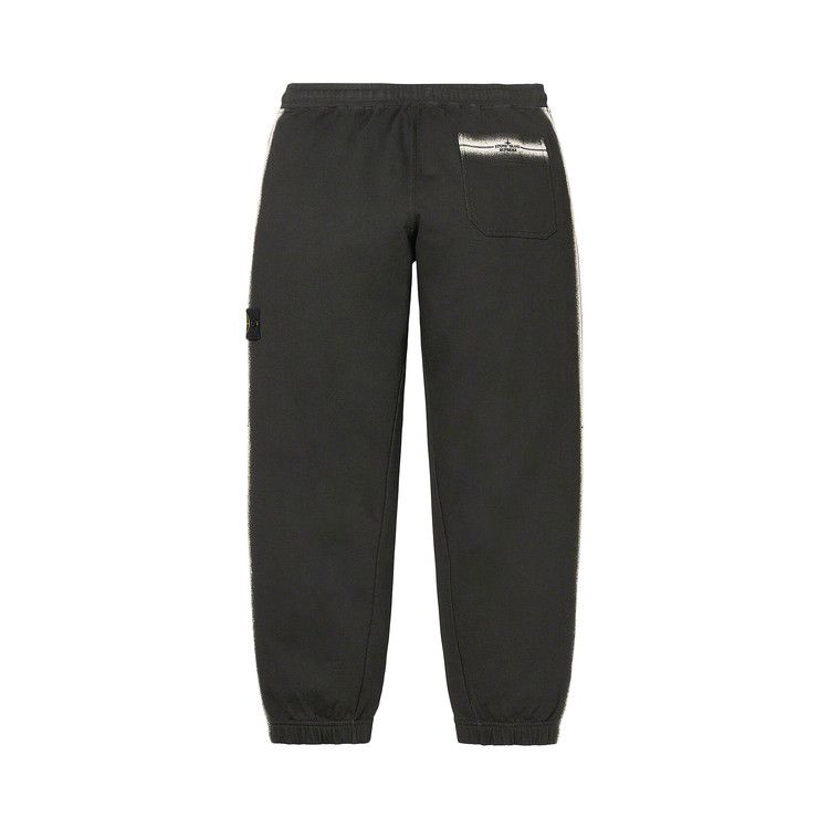 Спортивные брюки Supreme x Stone Island Stripe Sweatpant 'Black' — фото 2