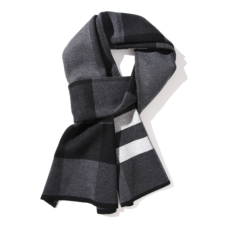 

Шарф из овечьей шерсти вязаный мужской Jeep, черный