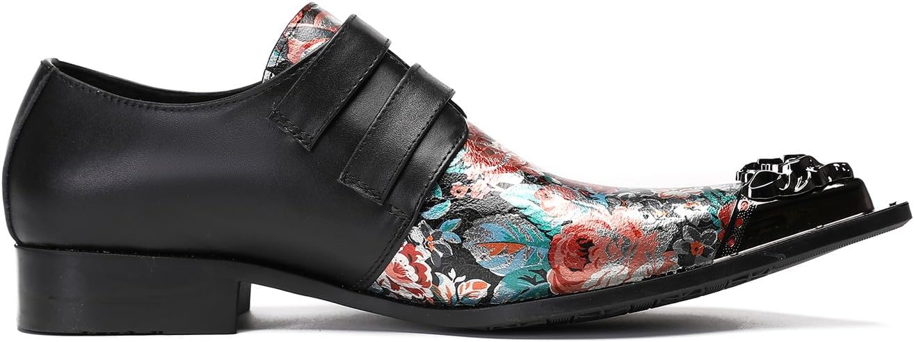 Мужские лоферы Santimon Mens, праздничные, повседневные, с металлическим носком и пряжкой, на каблуке, кожаные лоферы, западная мода, бальные, диско, смокинговые летние туфли для мужчин и мальчиков, черный — фото 3